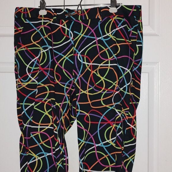 Loudmouth Technicolor Dream Men's Golf Pant Black w/ multicolor Sz 40x34L NWOT - Picture 3 of 8